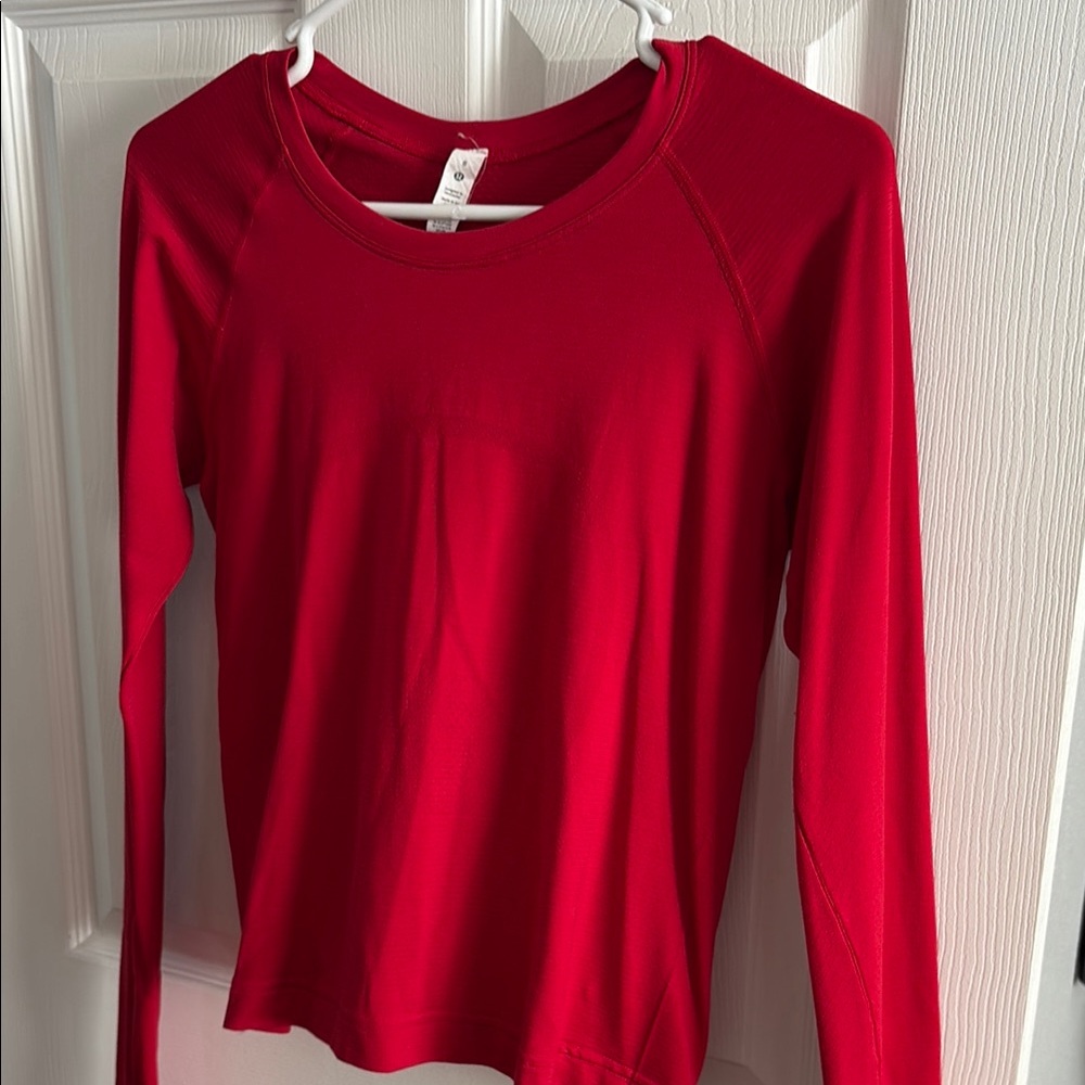 Lululemon Athletica red swiftly tech long sleeve race top